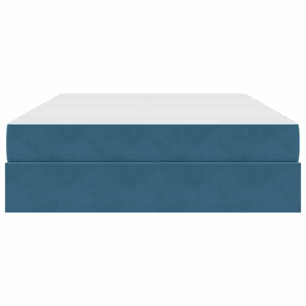 Letto con contenitore e materasso Blu Scuro 140 x 190 cm 3399722
