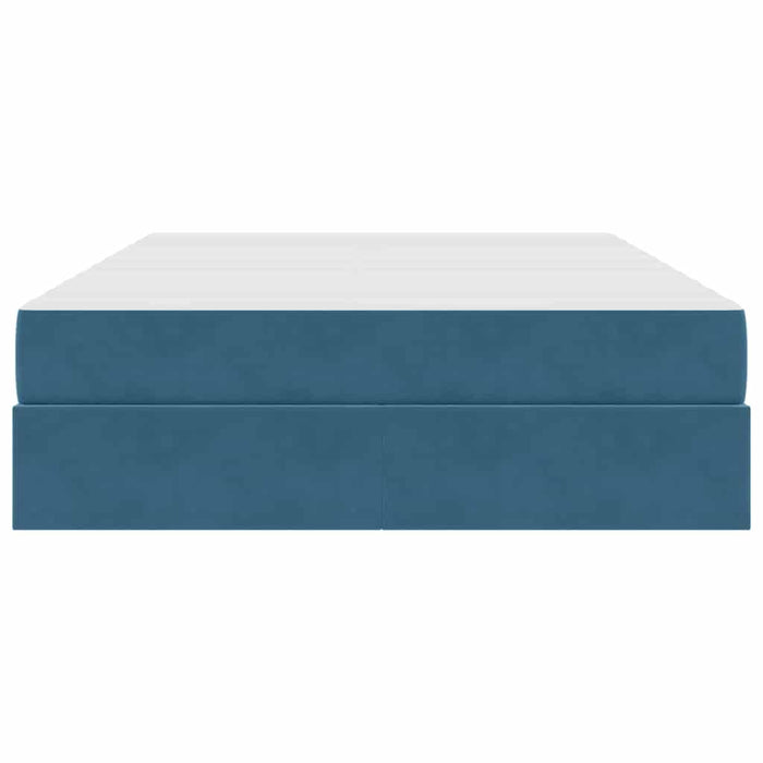 Letto con contenitore e materasso Blu Scuro 140 x 190 cm 3399722