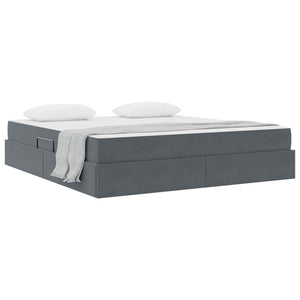 Letto con contenitore e materasso Grigio scuro 160 x 200 cm