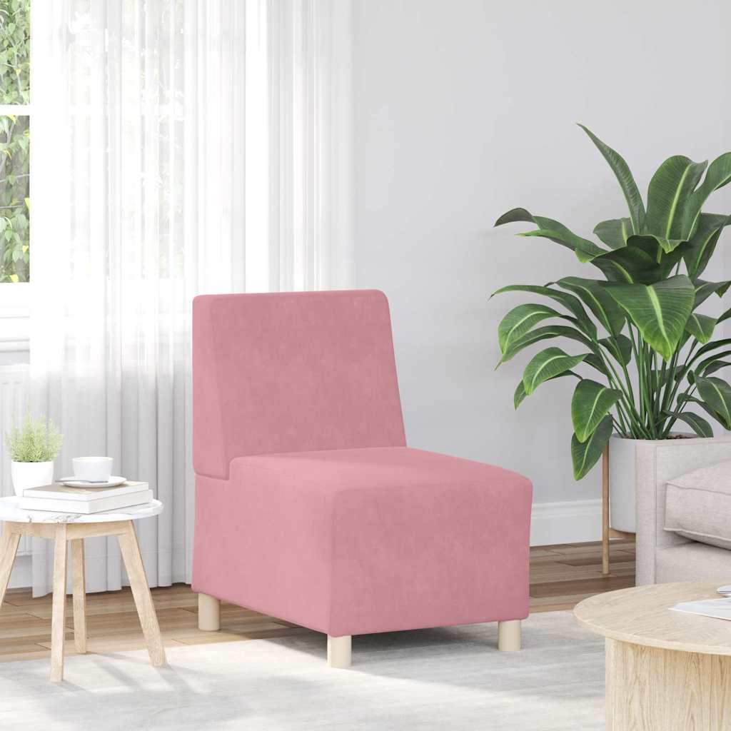 vidaXL Unità di Divano Modulare Senza Braccioli 2 pcs Rosa