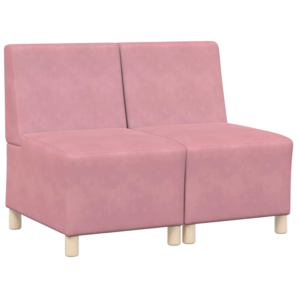 vidaXL Unità di Divano Modulare Senza Braccioli 2 pcs Rosa
