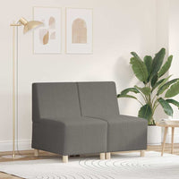 Divano Modulare Senza Braccioli 2 pz-Sofa Modulare-Divanetto Grigio chiaro 124692