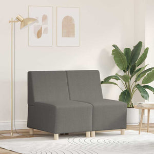 Divano Modulare Senza Braccioli 2 pz-Sofa Modulare-Divanetto Grigio chiaro 124692