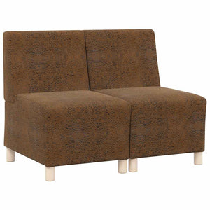 vidaXL Poltrona Sofa 2 pcs Marrone 55 x 74 x 82 cm