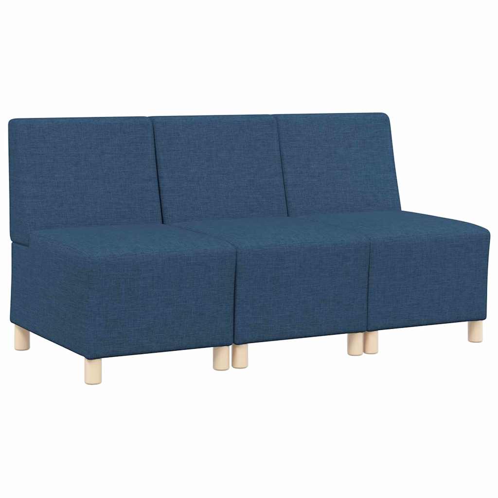 vidaXL Unità di Divano Modulare Senza Braccioli 3 pcs Blu