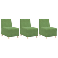 vidaXL Unità di Divano Modulare Senza Braccioli 3 pcs Verde chiaro