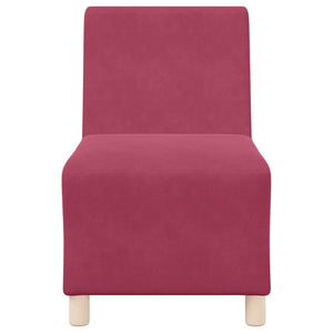 vidaXL Unità di Divano Modulare Senza Braccioli 3 pcs Rosso vino