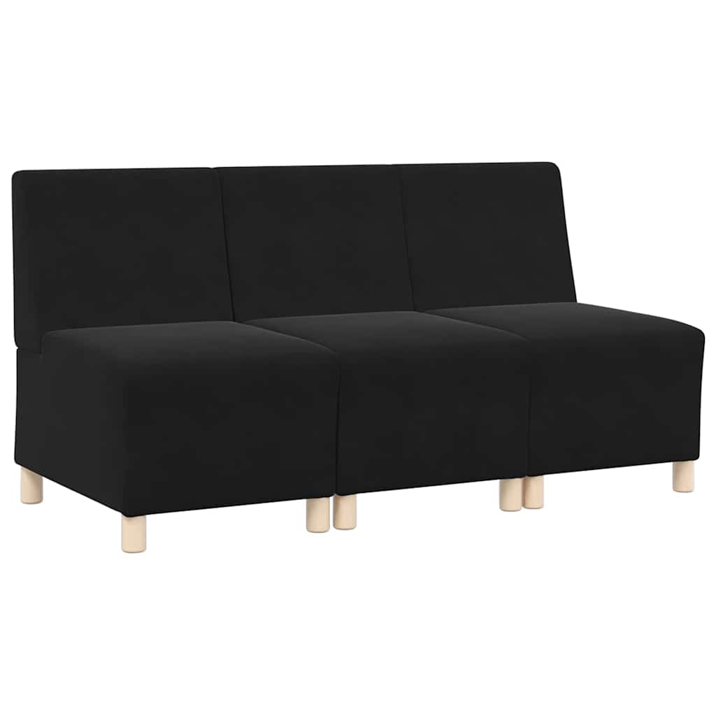 Divano Modulare Senza Braccioli 3 pz-Sofa Modulare-Divanetto Nero 896041