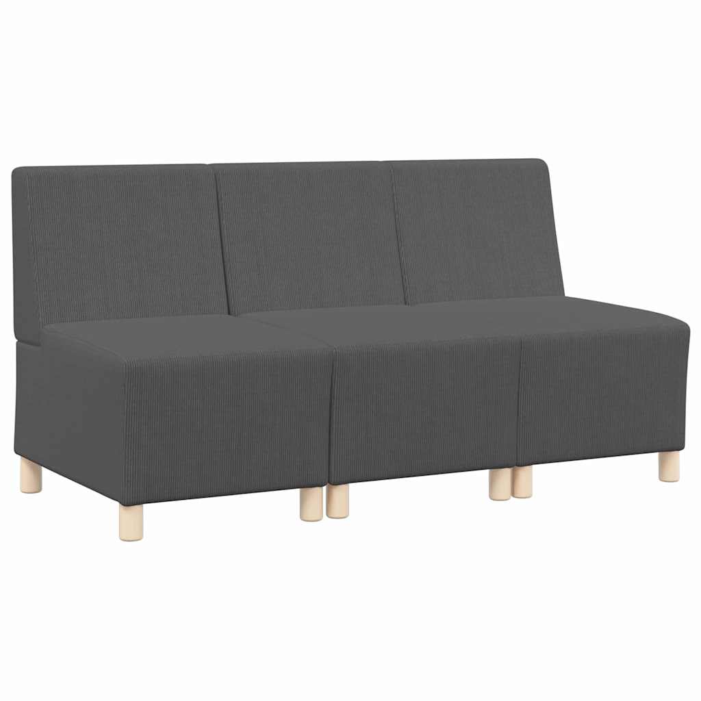 Divano Modulare Senza Braccioli 3 pz-Sofa Modulare-Divanetto Grigio scuro 692177