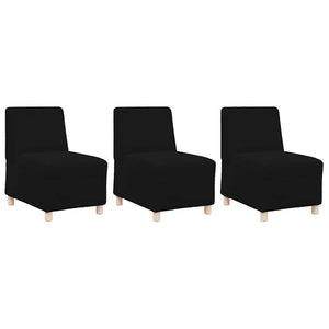 vidaXL Unità di Divano Modulare Senza Braccioli 3 pcs Nero