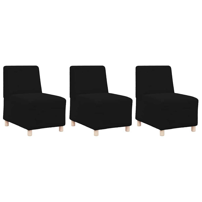 vidaXL Unità di Divano Modulare Senza Braccioli 3 pcs Nero