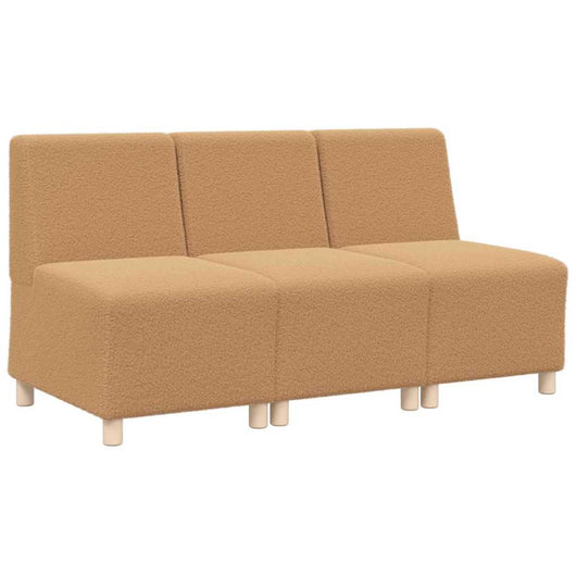vidaXL Unità di Divano Modulare Senza Braccioli 3 pcs Beige