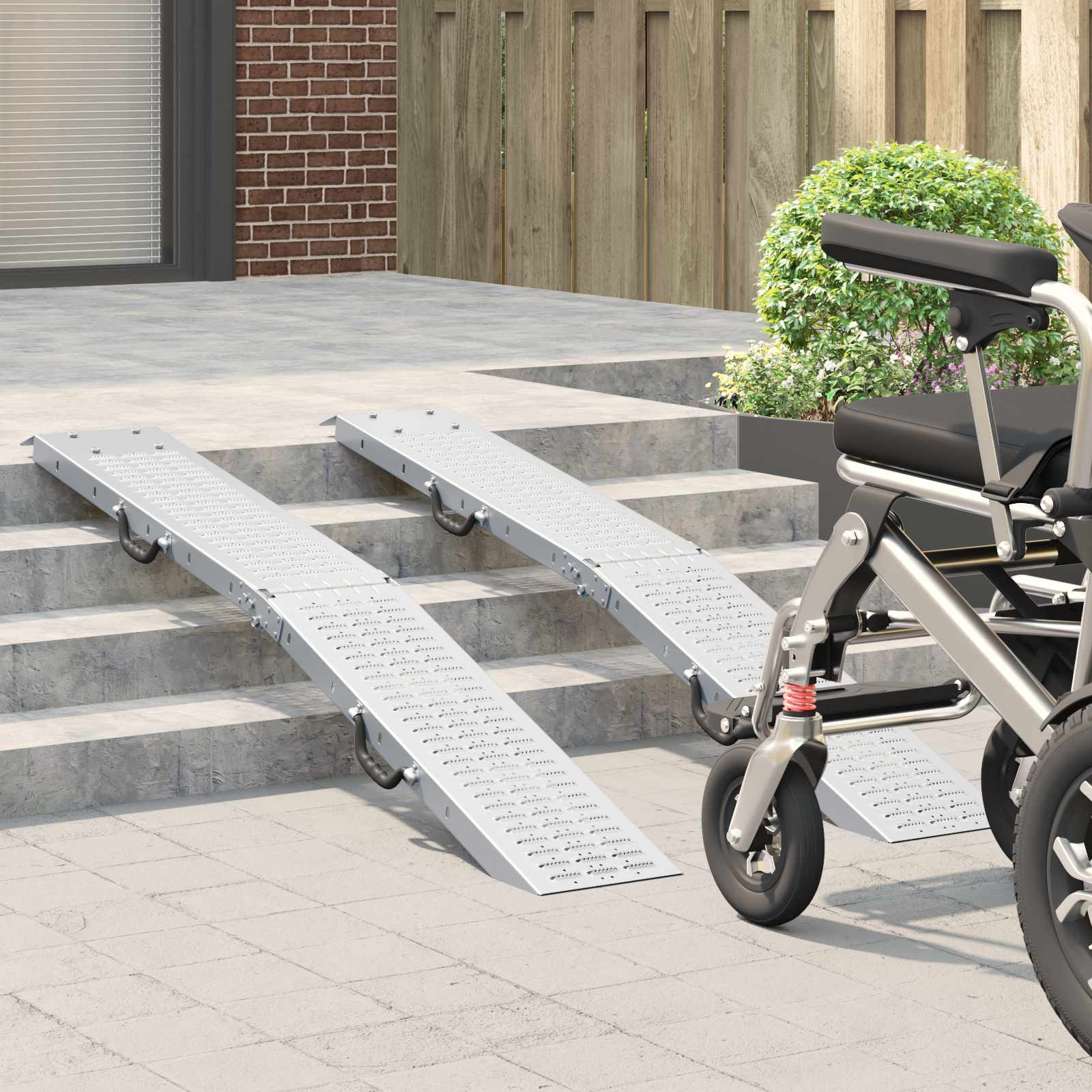 Ramp di Carico 2 pcs Argento 166 x 22,5 x 4,5 cm 42019250