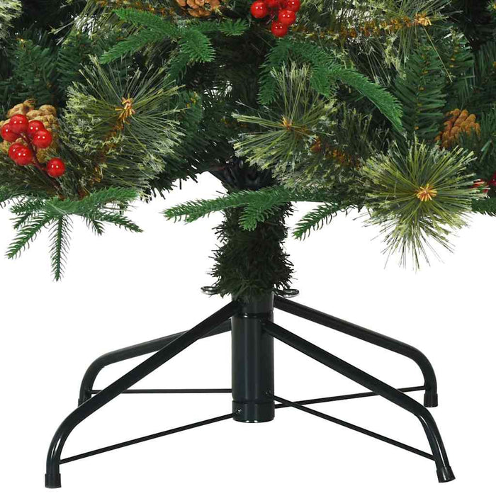 Albero di Natale Artificiale-Albero Natalizio con Rami Pieghevoli Verde 180 cm 929641