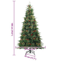 Albero di Natale Artificiale con Rami Pieghevoli Verde 180 cm 42019303