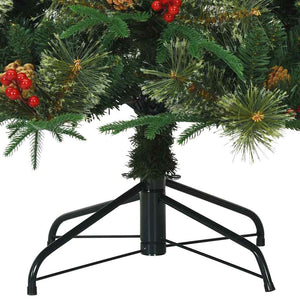 Albero di Natale Artificiale-Albero Natalizio con Rami Pieghevoli Verde 210 cm 697720