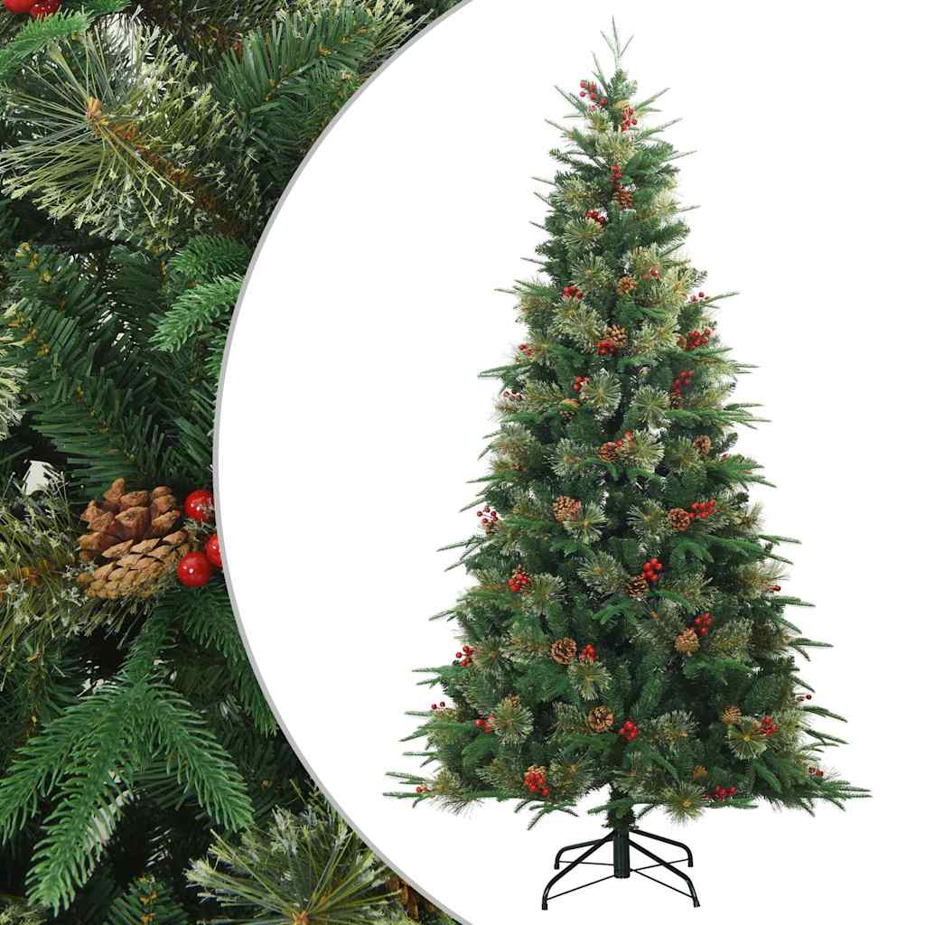 Albero di Natale Artificiale-Albero Natalizio con Rami Pieghevoli Verde 210 cm 697720