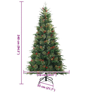 Albero di Natale Artificiale con Rami Pieghevoli Verde 240 cm 42019305
