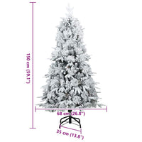 Albero di Natale Artificiale Snodato Foderato di Neve Bianco 42019307