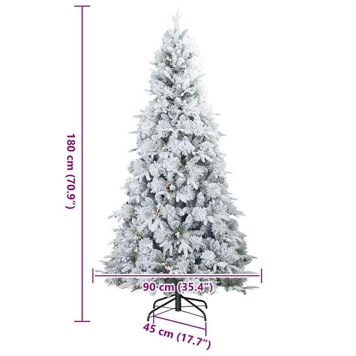 Albero di Natale Artificiale Snodato Foderato di Neve Bianco 42019308