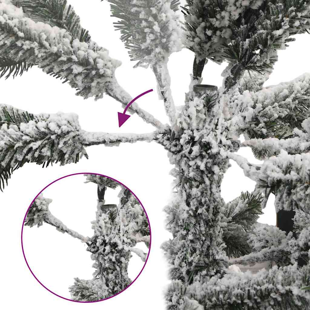 Albero di Natale Artificiale Snodato Foderato di Neve Bianco 42019309