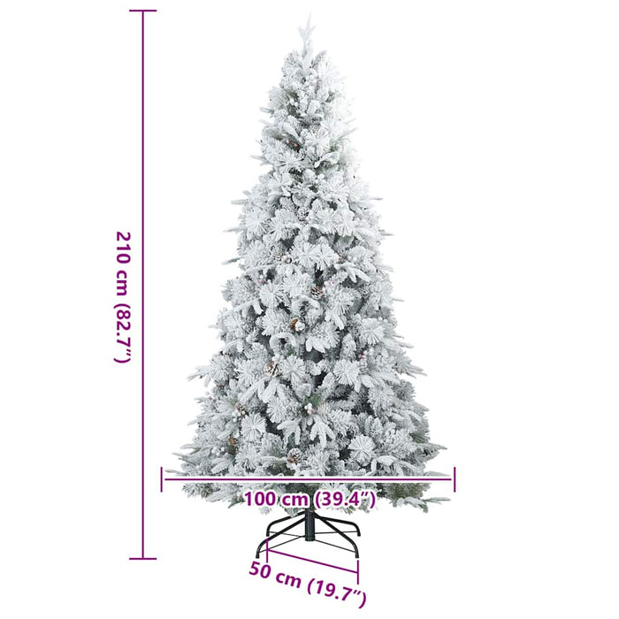 Albero di Natale Artificiale Snodato Foderato di Neve Bianco 42019309