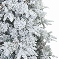 Albero di Natale Artificiale-Albero Natalizio Snodato Foderato di Neve Bianco 898472