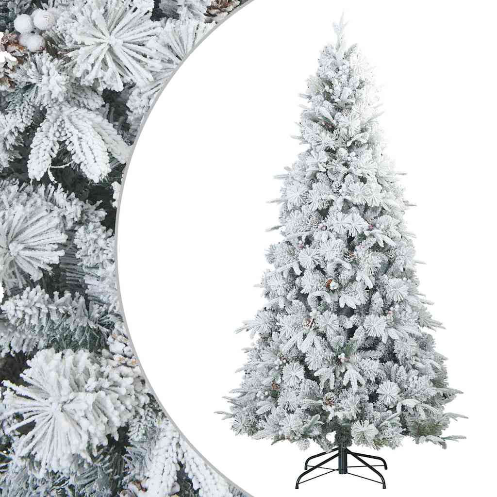 Albero di Natale Artificiale Snodato Foderato di Neve Bianco 42019310