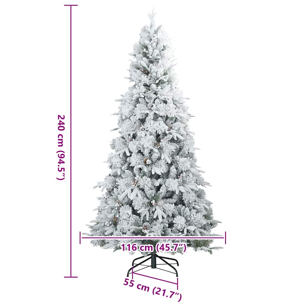 Albero di Natale Artificiale Snodato Foderato di Neve Bianco 42019310
