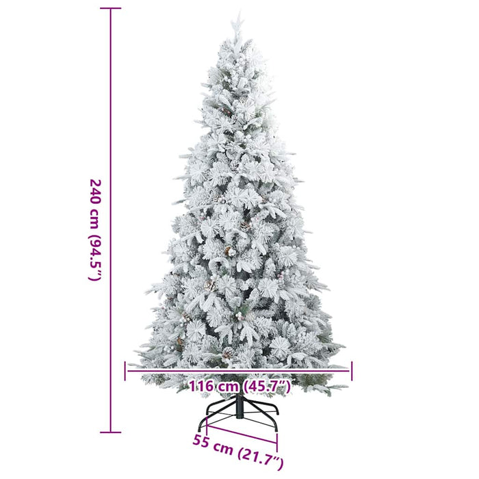 Albero di Natale Artificiale Snodato Foderato di Neve Bianco 42019310