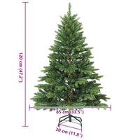Albero di Natale Artificiale con Rami Pieghevoli Verde 120 cm 42019311
