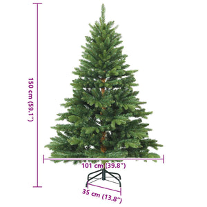 Albero di Natale Artificiale con Rami Pieghevoli Verde 150 cm 42019312