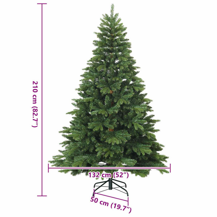 Albero di Natale Artificiale con Rami Pieghevoli Verde 210 cm 42019314