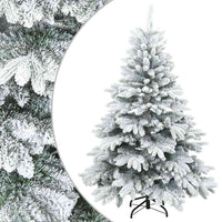 Albero di Natale Artificiale-Albero Natalizio Snodato Foderato di Neve Bianco 705115