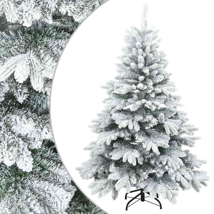 Albero di Natale Artificiale-Albero Natalizio Snodato Foderato di Neve Bianco 705115