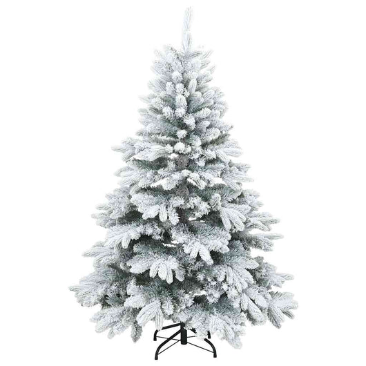Albero di Natale Artificiale-Albero Natalizio Snodato Foderato di Neve Bianco 705115