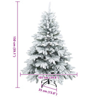 Albero di Natale Artificiale Snodato Foderato di Neve Bianco 42019317