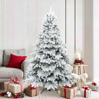 Albero di Natale Artificiale Snodato Foderato di Neve Bianco 42019318