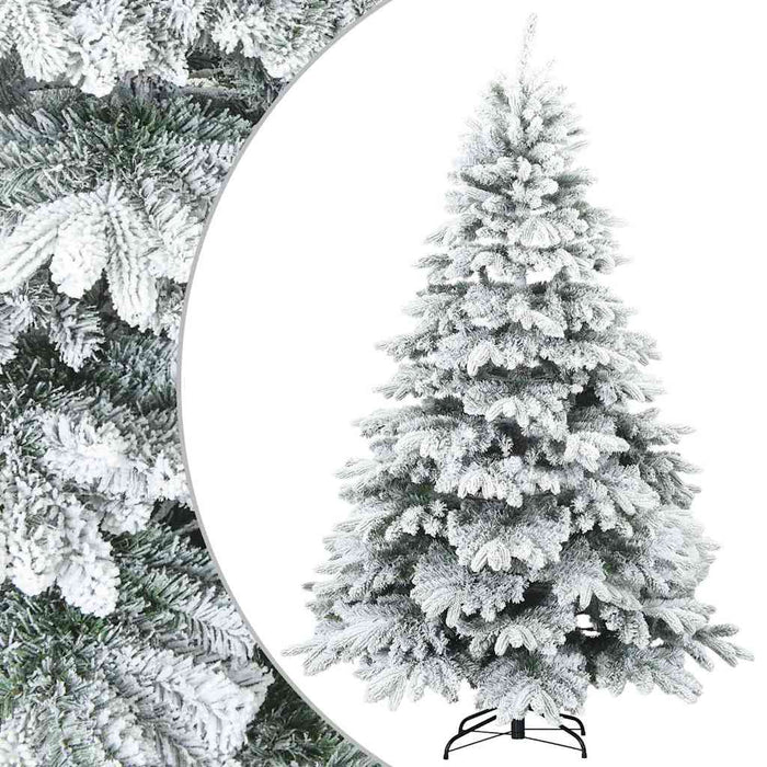 Albero di Natale Artificiale-Albero Natalizio Snodato Foderato di Neve Bianco 611807