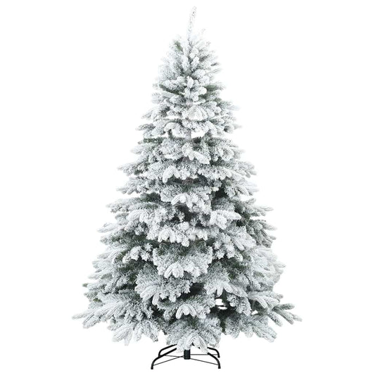 Albero di Natale Artificiale-Albero Natalizio Snodato Foderato di Neve Bianco 611807