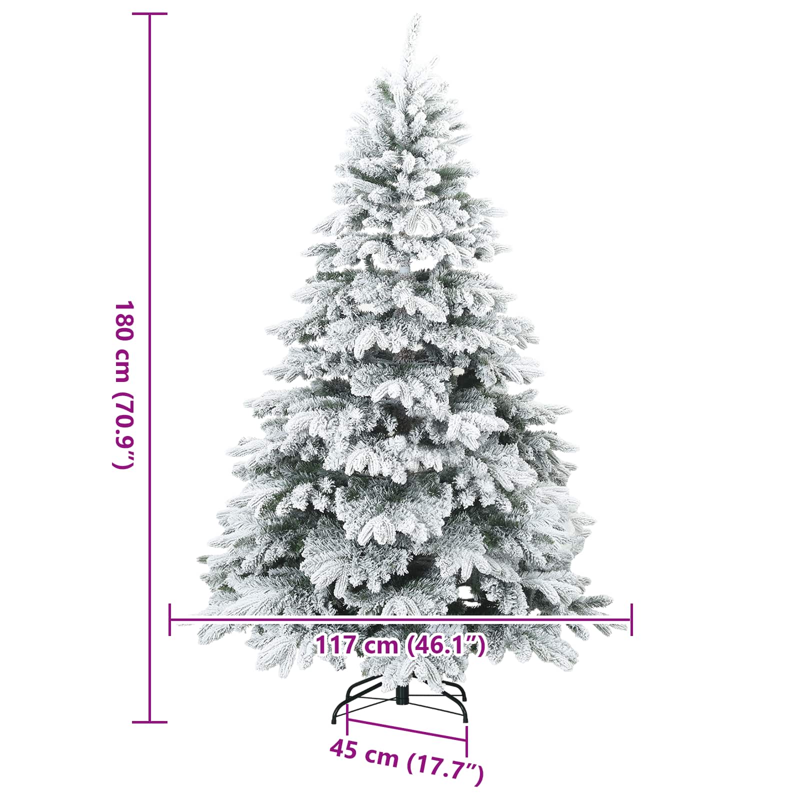 Albero di Natale Artificiale Snodato Foderato di Neve Bianco 42019318