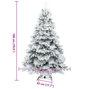 Albero di Natale Artificiale Snodato Foderato di Neve Bianco 42019318