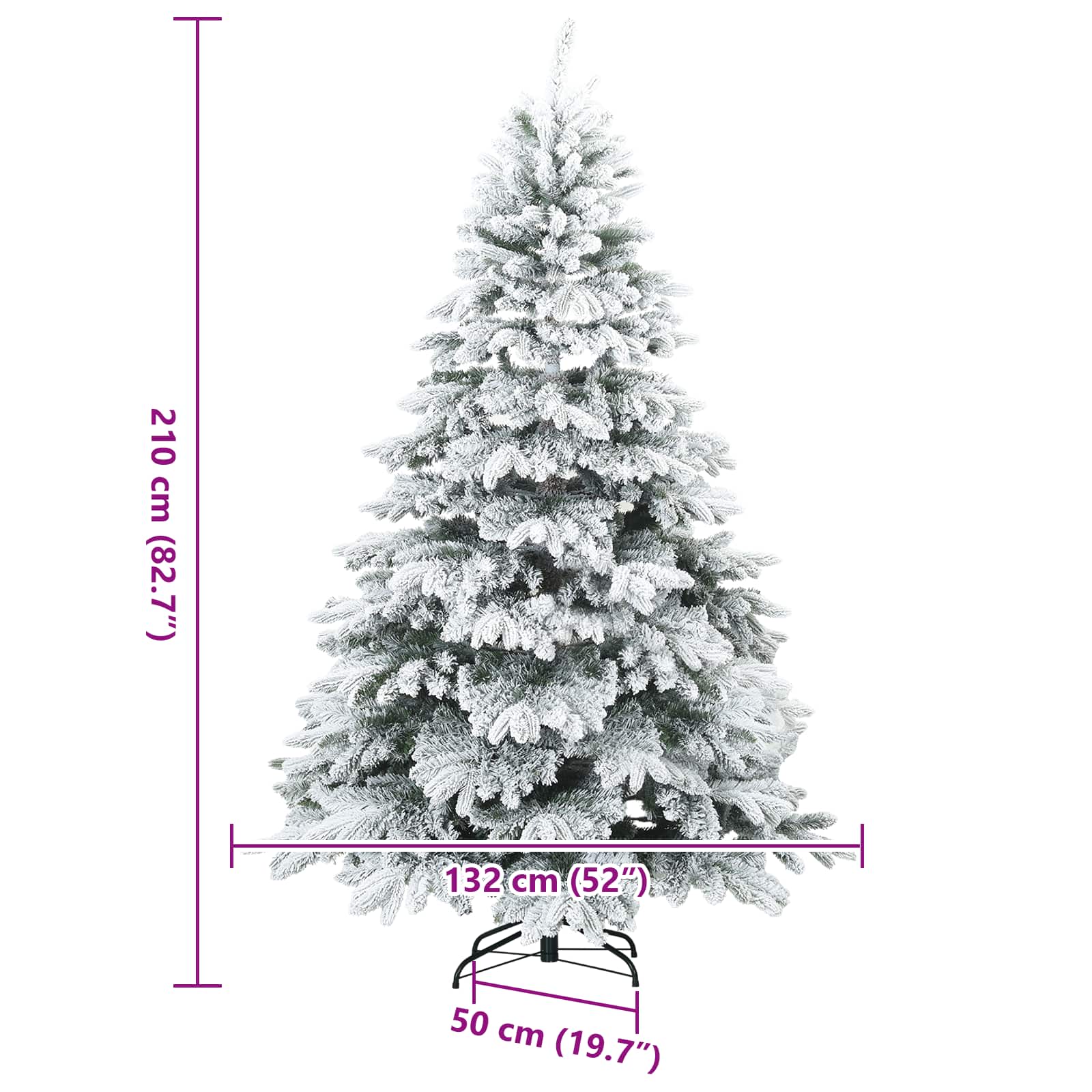Albero di Natale Artificiale Snodato Foderato di Neve Bianco 42019319