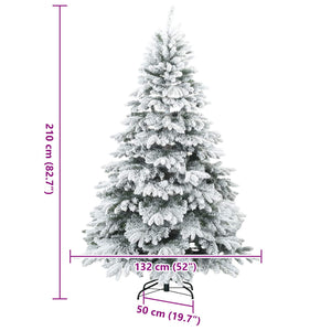 Albero di Natale Artificiale Snodato Foderato di Neve Bianco 42019319