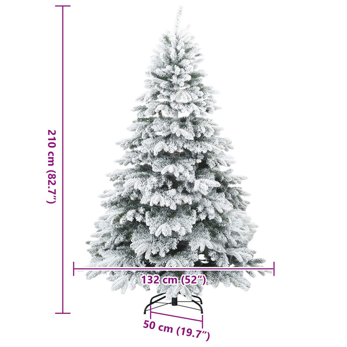 Albero di Natale Artificiale Snodato Foderato di Neve Bianco 42019319