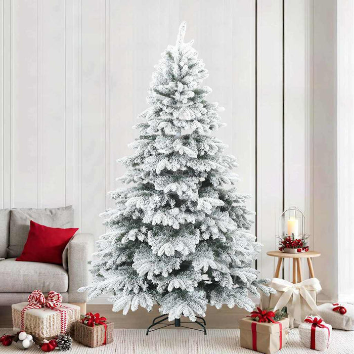 Albero di Natale Artificiale Snodato Foderato di Neve Bianco 42019320