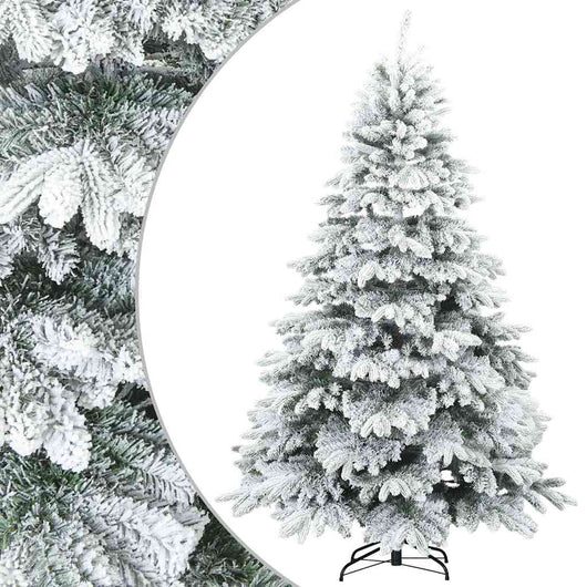 Albero di Natale Artificiale Snodato Foderato di Neve Bianco 42019320