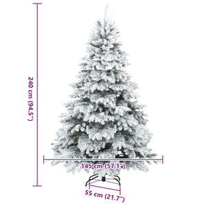 Albero di Natale Artificiale Snodato Foderato di Neve Bianco 42019320