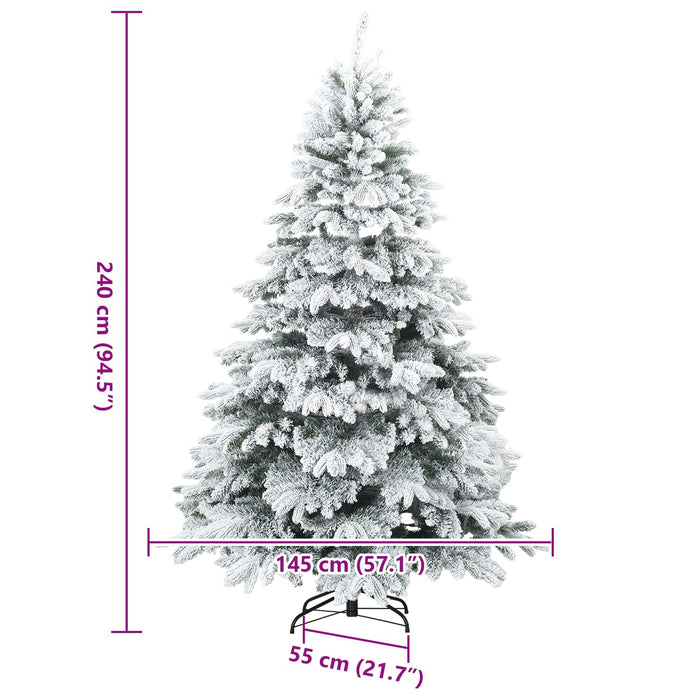 Albero di Natale Artificiale Snodato Foderato di Neve Bianco 42019320