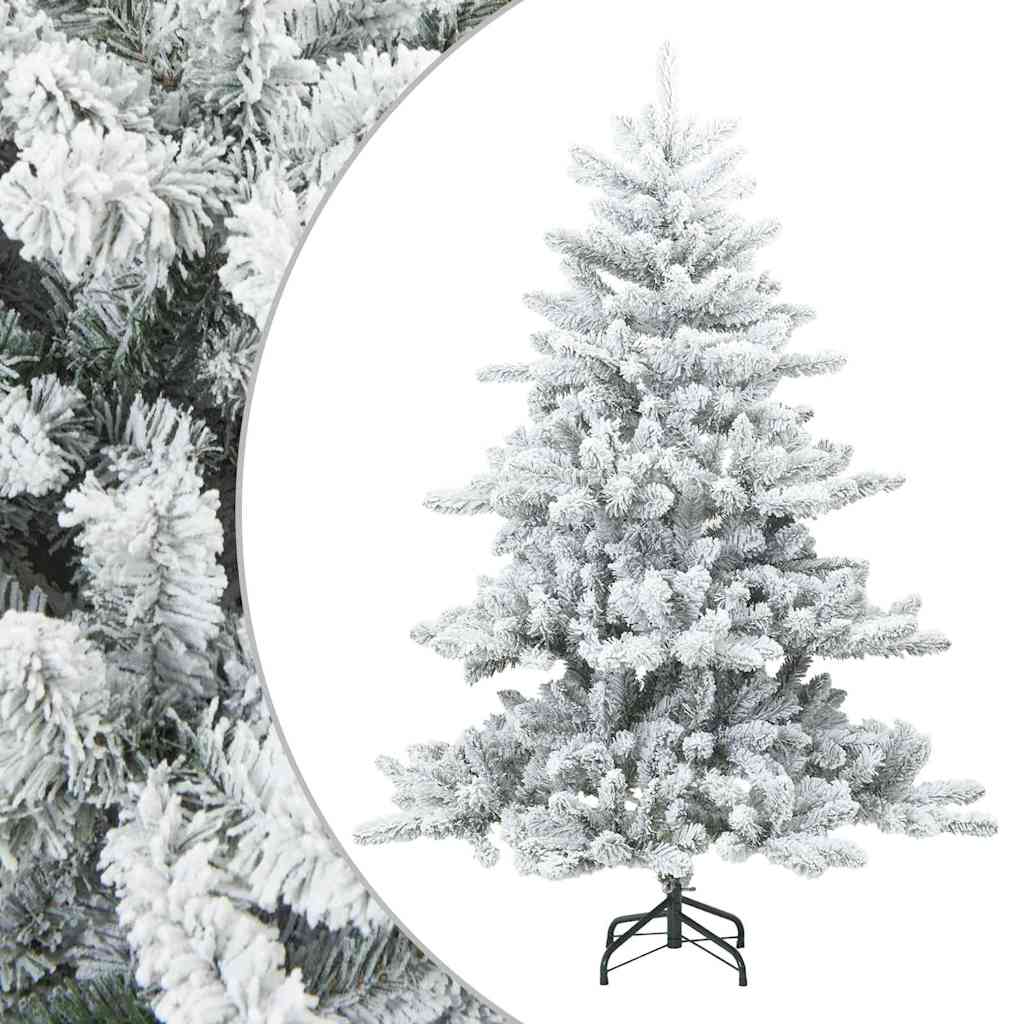 Albero di Natale Artificiale-Albero Natalizio Snodato Foderato di Neve Bianco 407953